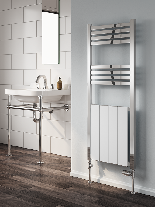 York Gold & Black Towel radiator - 1200 x 485mm